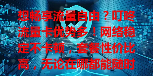 想畅享流量自由？叮咚流量卡优势多！网络稳定不卡顿，套餐性价比高，无论在哪都能随时畅快上网，满足多样需求，开启全新网络体验