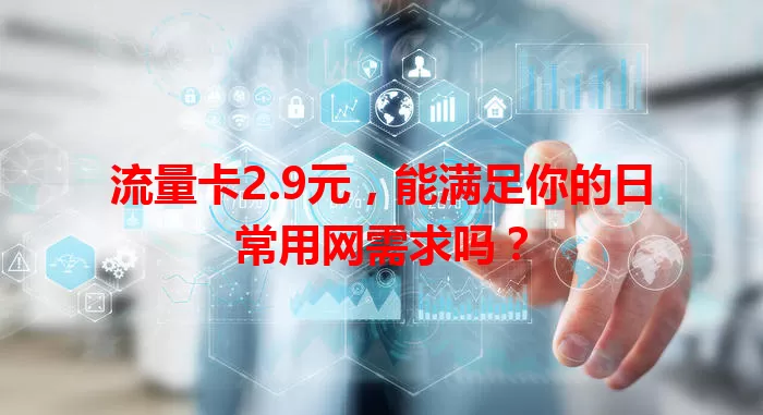 流量卡2.9元，能满足你的日常用网需求吗？