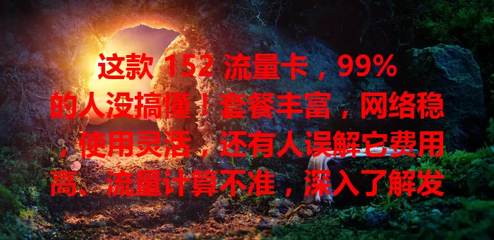 这款 152 流量卡，99%的人没搞懂！套餐丰富，网络稳，使用灵活，还有人误解它费用高、流量计算不准，深入了解发现它超棒，是畅享数字生活的好选择