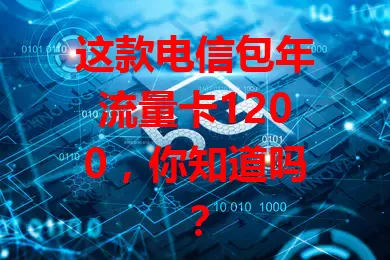 这款电信包年流量卡1200，你知道吗？