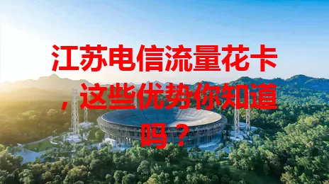 江苏电信流量花卡，这些优势你知道吗？
