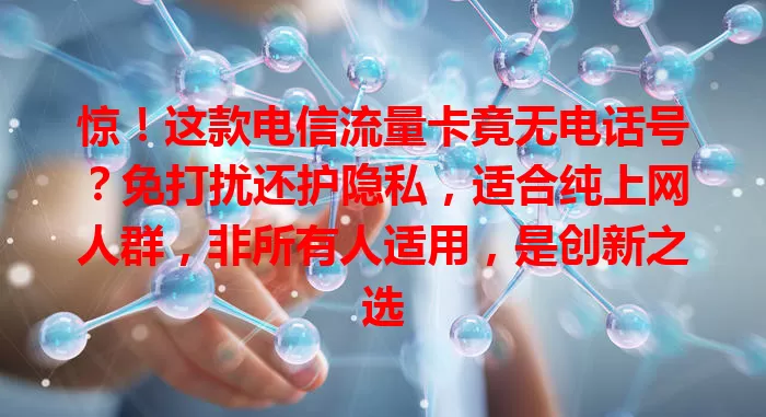 惊！这款电信流量卡竟无电话号？免打扰还护隐私，适合纯上网人群，非所有人适用，是创新之选