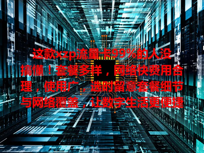 这款xzp流量卡99%的人没搞懂！套餐多样，网络快费用合理，使用广，选时留意套餐细节与网络覆盖，让数字生活更便捷