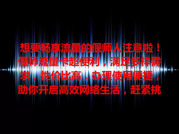 想要畅享流量的偃师人注意啦！偃师流量卡超便利，满足多样需求，性价比高，办理使用便捷，助你开启高效网络生活，赶紧挑一张吧！