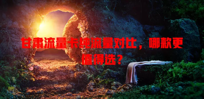甘肃流量卡纯流量对比，哪款更值得选？