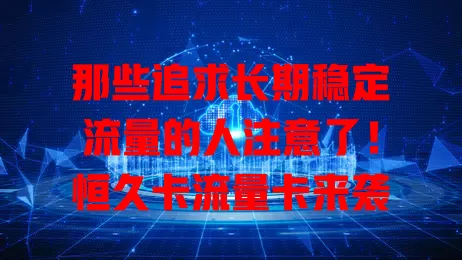 那些追求长期稳定流量的人注意了！恒久卡流量卡来袭