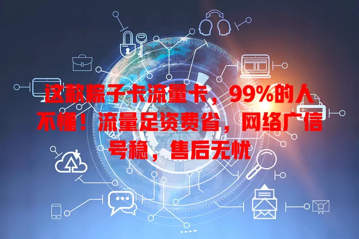 这款粽子卡流量卡，99%的人不懂！流量足资费省，网络广信号稳，售后无忧