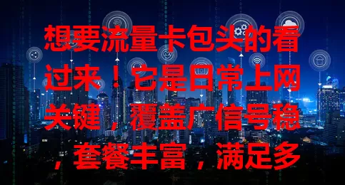 想要流量卡包头的看过来！它是日常上网关键，覆盖广信号稳，套餐丰富，满足多样需求，让你在包头畅享便捷网络，不错过精彩时刻