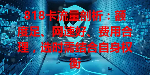 818卡流量剖析：额度足、网速好、费用合理，选时需结合自身权衡