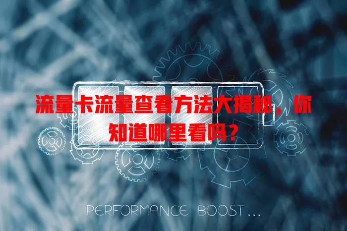 流量卡流量查看方法大揭秘，你知道哪里看吗？
