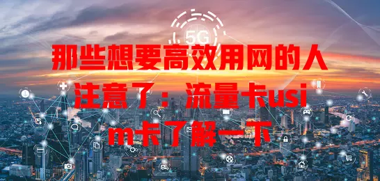 那些想要高效用网的人注意了：流量卡usim卡了解一下