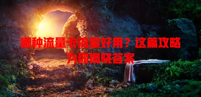 哪种流量卡流量好用？这篇攻略为你揭晓答案