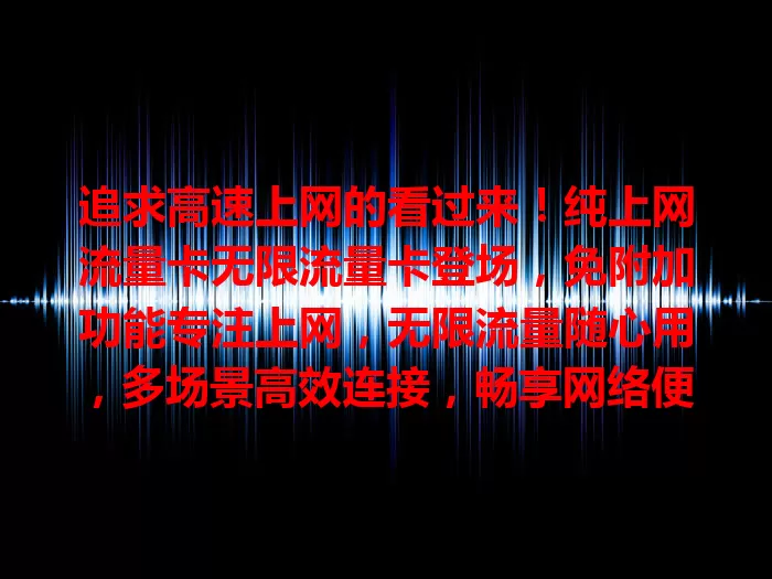 追求高速上网的看过来！纯上网流量卡无限流量卡登场，免附加功能专注上网，无限流量随心用，多场景高效连接，畅享网络便捷欢乐