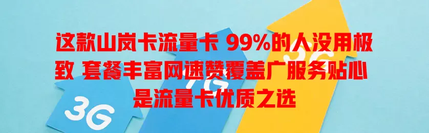 这款山岚卡流量卡 99%的人没用极致 套餐丰富网速赞覆盖广服务贴心 是流量卡优质之选