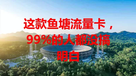这款鱼塘流量卡，99%的人都没搞明白