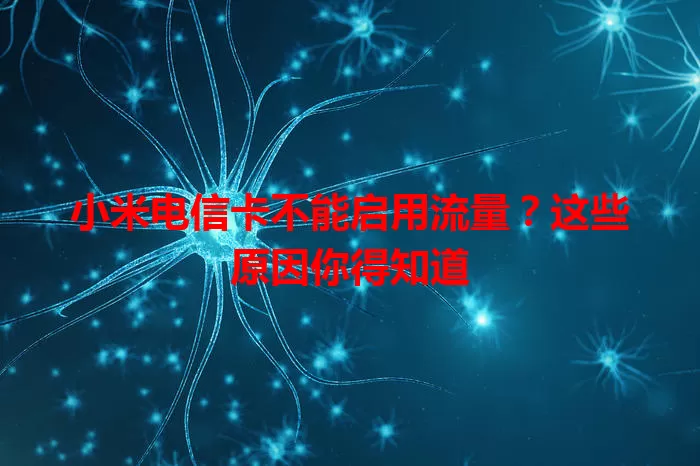 小米电信卡不能启用流量？这些原因你得知道
