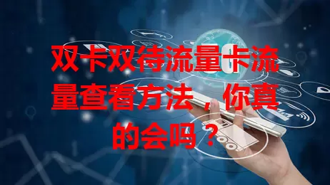 双卡双待流量卡流量查看方法，你真的会吗？