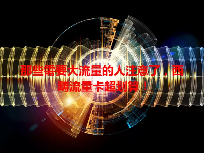 那些需要大流量的人注意了，西畴流量卡超划算！