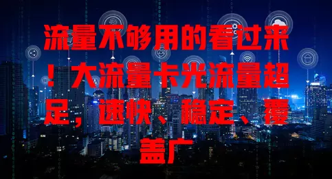 流量不够用的看过来！大流量卡光流量超足，速快、稳定、覆盖广