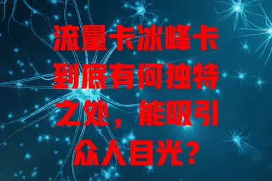 流量卡冰峰卡到底有何独特之处，能吸引众人目光？