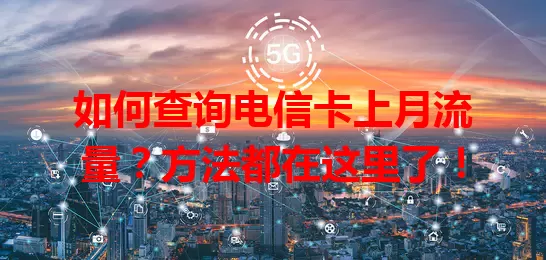 如何查询电信卡上月流量？方法都在这里了！