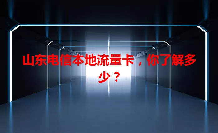 山东电信本地流量卡，你了解多少？