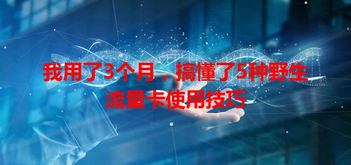 我用了3个月，搞懂了5种野生流量卡使用技巧