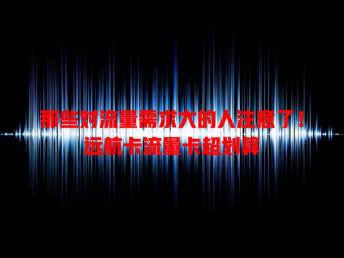 那些对流量需求大的人注意了！远航卡流量卡超划算