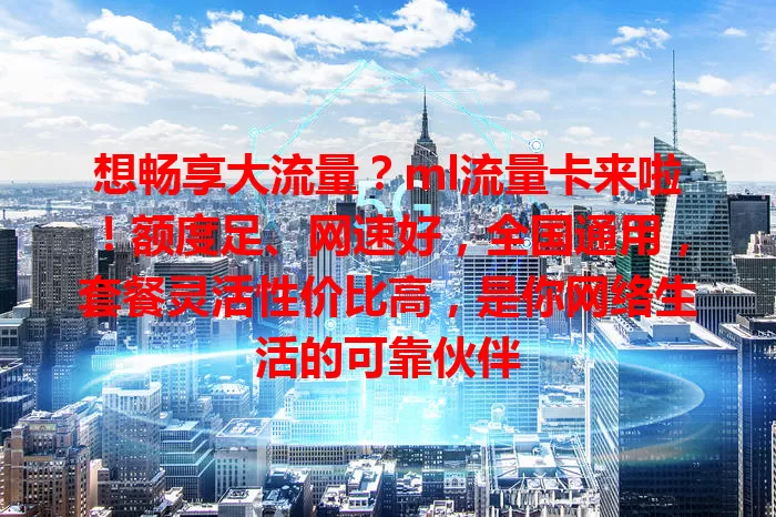 想畅享大流量？ml流量卡来啦！额度足、网速好，全国通用，套餐灵活性价比高，是你网络生活的可靠伙伴