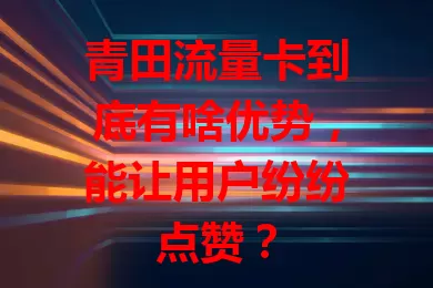 青田流量卡到底有啥优势，能让用户纷纷点赞？