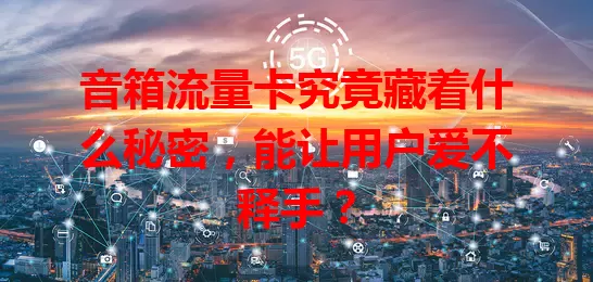 音箱流量卡究竟藏着什么秘密，能让用户爱不释手？