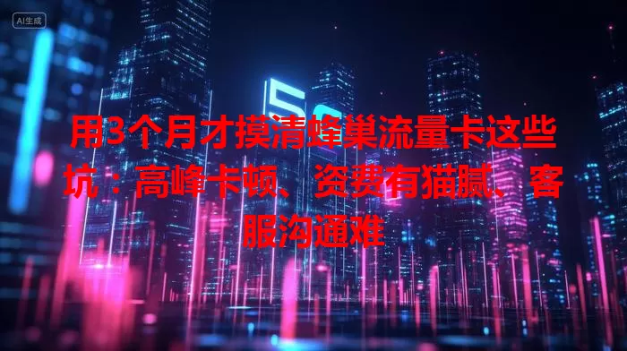 用3个月才摸清蜂巢流量卡这些坑：高峰卡顿、资费有猫腻、客服沟通难