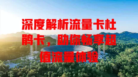深度解析流量卡杜鹃卡，助你畅享超值流量体验