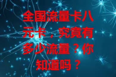 全国流量卡八元卡，究竟有多少流量？你知道吗？