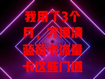 我用了3个月，才摸清蓝莓卡流量卡这些门道