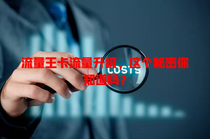 流量王卡流量升级，这个秘密你知道吗？