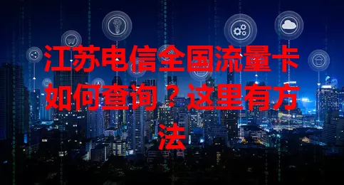 江苏电信全国流量卡如何查询？这里有方法