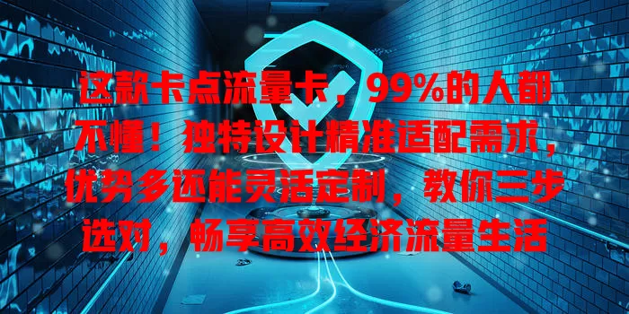 这款卡点流量卡，99%的人都不懂！独特设计精准适配需求，优势多还能灵活定制，教你三步选对，畅享高效经济流量生活