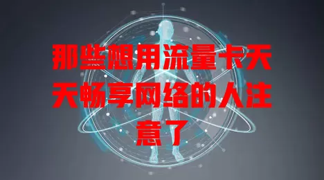 那些想用流量卡天天畅享网络的人注意了