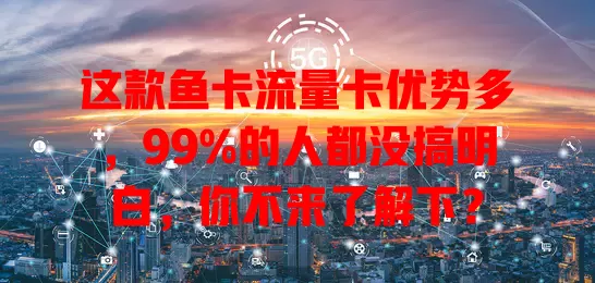 这款鱼卡流量卡优势多，99%的人都没搞明白，你不来了解下？