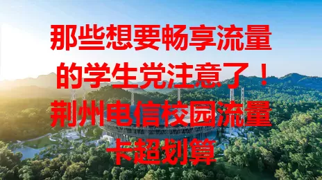 那些想要畅享流量的学生党注意了！荆州电信校园流量卡超划算