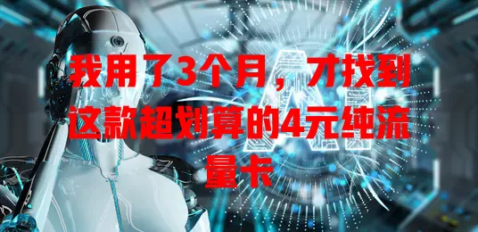 我用了3个月，才找到这款超划算的4元纯流量卡