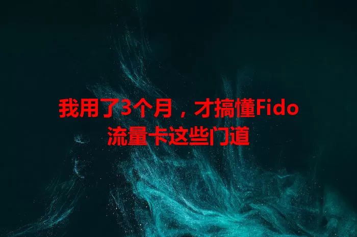 我用了3个月，才搞懂Fido流量卡这些门道