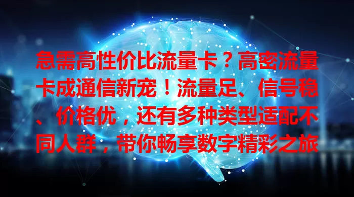 急需高性价比流量卡？高密流量卡成通信新宠！流量足、信号稳、价格优，还有多种类型适配不同人群，带你畅享数字精彩之旅
