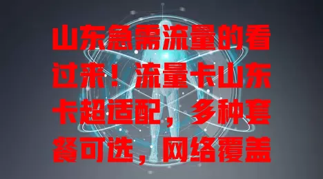 山东急需流量的看过来！流量卡山东卡超适配，多种套餐可选，网络覆盖广，让你在山东各处畅快上网无烦恼