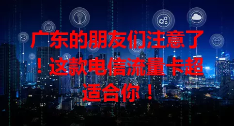 广东的朋友们注意了！这款电信流量卡超适合你！