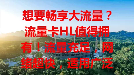 想要畅享大流量？流量卡HL值得拥有！流量充足，网络超快，适用广泛，套餐灵活，是网络生活好伙伴，让你尽享便捷欢乐