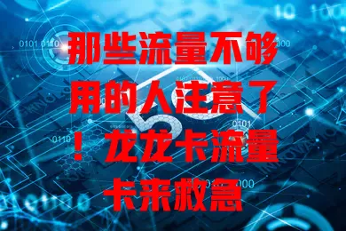 那些流量不够用的人注意了！龙龙卡流量卡来救急