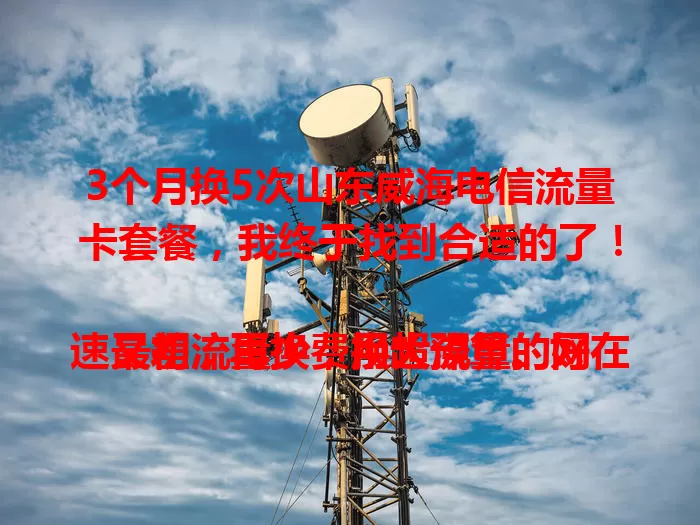 3个月换5次山东威海电信流量卡套餐，我终于找到合适的了！

最初流量少，换大流量的网速又差，再换费用超预算。好在最后找到性价比高的，流量足、网速稳、费用合适。选流量卡真得综合考量，希望我的经验能帮到威海的朋友！