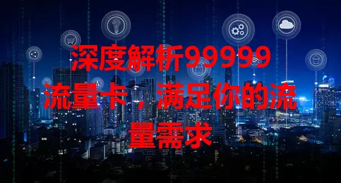 深度解析99999流量卡，满足你的流量需求